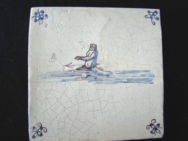A Dutch Delft tile circa 1675